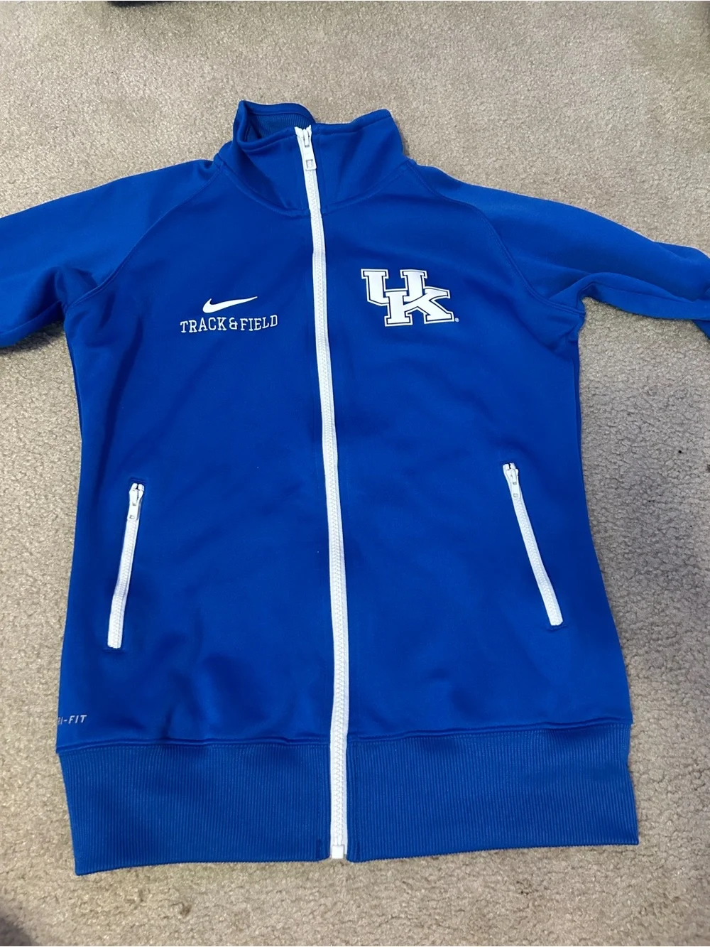 Nike Royal Blue Dri-FIT Athletic Jacket with White Swoosh